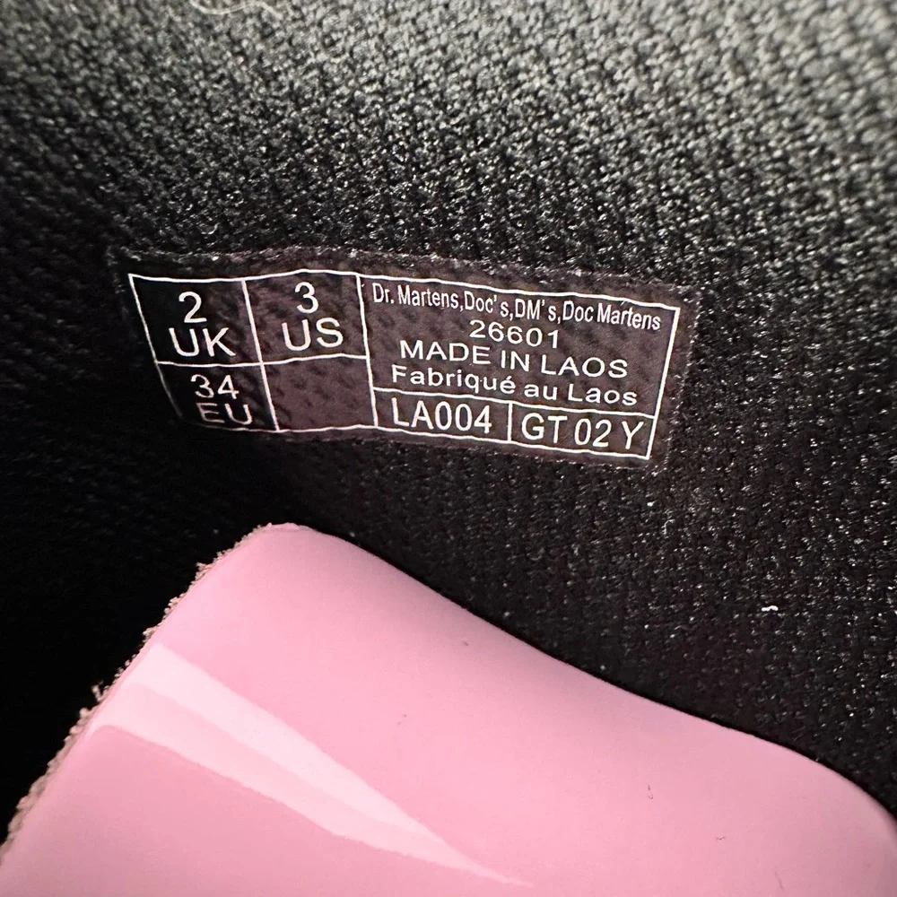Dr. Martens Kids Glossy Pink Lace-Up Combat Boots